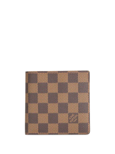 Pre-owned Louis Vuitton 2001  Damier Porto Vie Cult Wallet In Brown