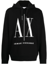 ARMANI EXCHANGE EMBROIDERED LOGO COTTON HOODIE