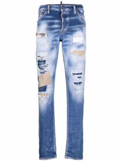Dsquared2 Bleach-effect Jeans In Blue