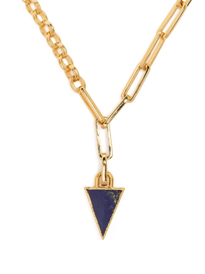 Missoma Triangle-gemstone Chain-link Necklace In Gold