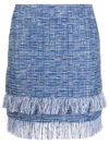 KARL LAGERFELD FRINGED BOUCLÉ MINI SKIRT