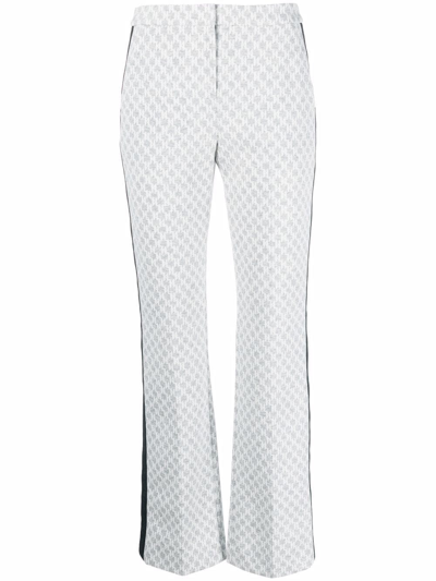 Karl Lagerfeld Monogram-print Punto Trousers In Grey