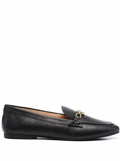 Ralph Lauren Avery Logo-plaque Loafers In Black