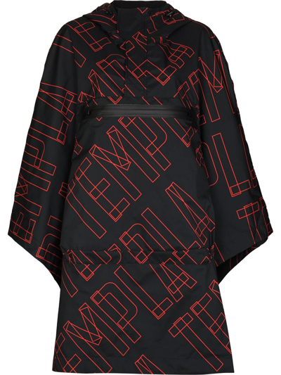 Templa Met Logo Print Cape Coat In Black