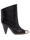 Isabel Marant Lapio Contrasting Toecap Boots In Black