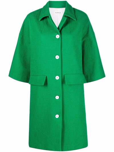 P.a.r.o.s.h Half-sleeve Single-breasted Coat In Green
