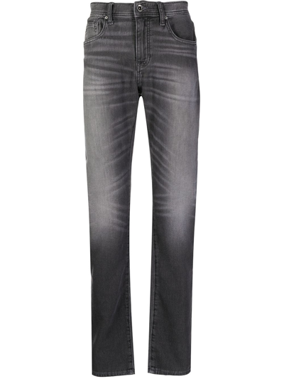 Armani Exchange Mid-rise Straight Leg Jeans In Grey
