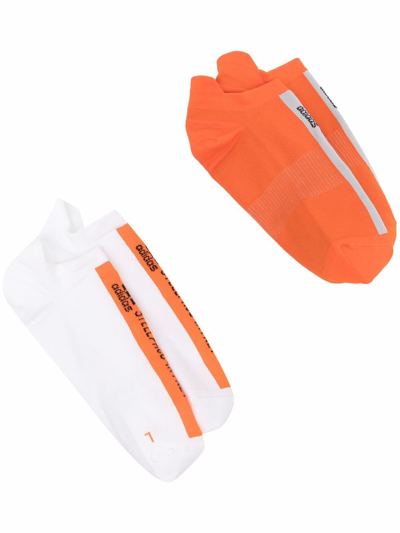 Adidas By Stella Mccartney Logo-print Sport Socks In Orange