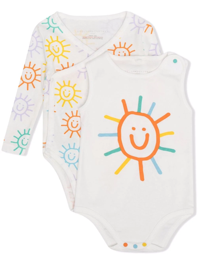 Stella Mccartney Sun-print Cotton Babygrow Set In White