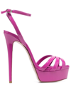 Le Silla Woman Sandals Fuchsia Size 7 Leather In Purple