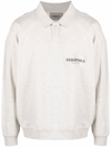 Essentials Logo-print Sweat Jacket In Neutrals