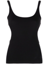 Off-white Ribbed Stretch Cotton Meteor Tank Top In Black