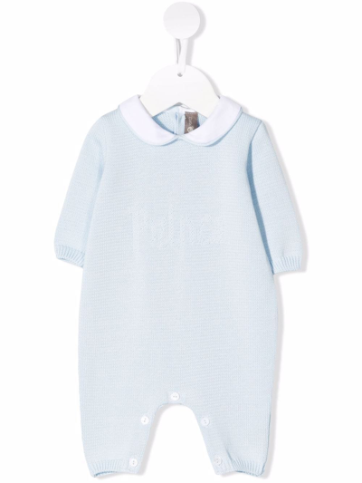 Little Bear Babies' Peter Pan-collar Romper In Blue