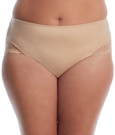 Curvy Couture Tulip Lace Hipster In Chocolat