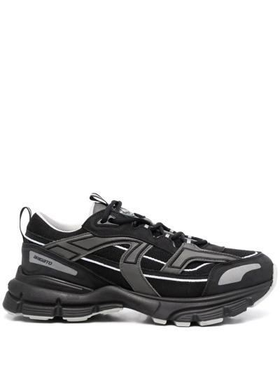 Axel Arigato Marathon R-trail Black Mesh Sneakers In Black,dark Grey