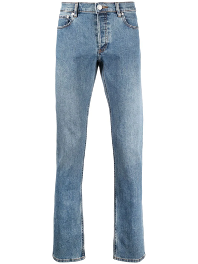 Apc Mid-rise Slim-fit Jeans In Blau