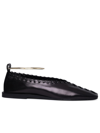 Jil Sander Whipstitch Slip-on Ballerina Shoes In Black
