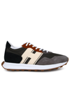 Hogan Green And Grey Suede Blend H601 Sneakers In Green