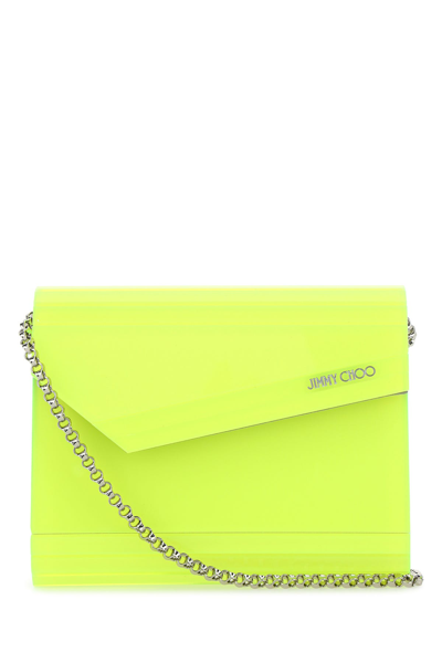 Jimmy Choo Small Candy Crossbody Bag Lime Fluo In Yellow