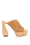 Si Rossi Cork Platform Open-toe Sandals In Beige,brown