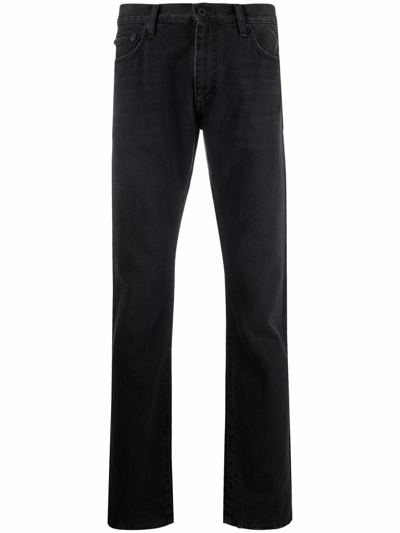 Off-white Diagonal Slim Jeans Faded Black