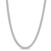 Amour 4.4 Mm Curb Link Chain Necklace In Sterling Silver In White