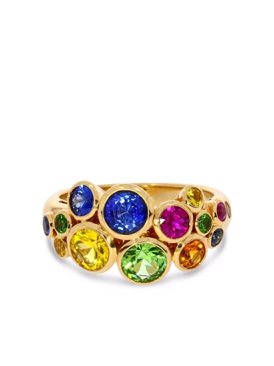 Pragnell 18kt Rose Gold Bubbles Fancy Sapphire And Tsavorite Ring In Pink
