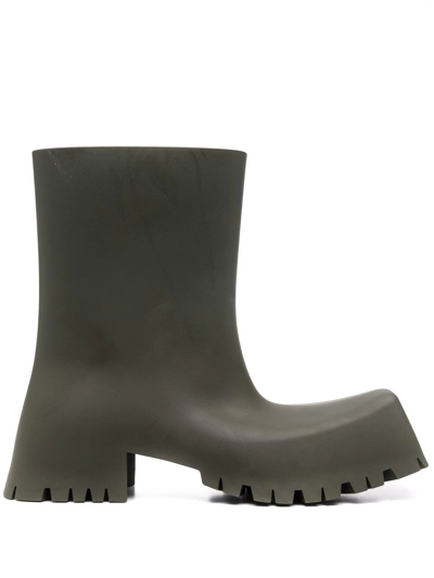 Balenciaga Green Trooper Rubber Boots