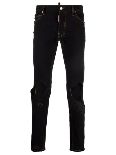 Dsquared2 Distressed-effect Jeans In Black