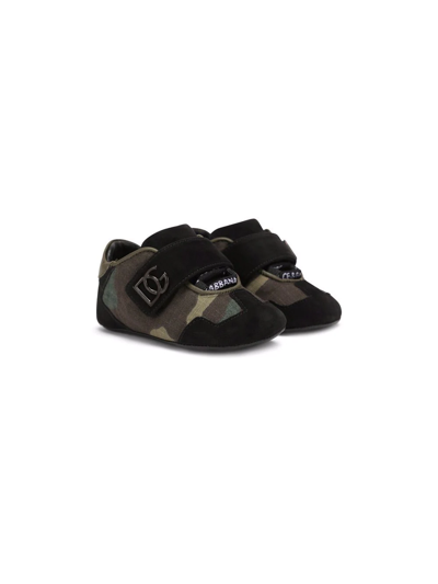 Dolce & Gabbana Babies' Camouflage-print Low-top Trainers In Green