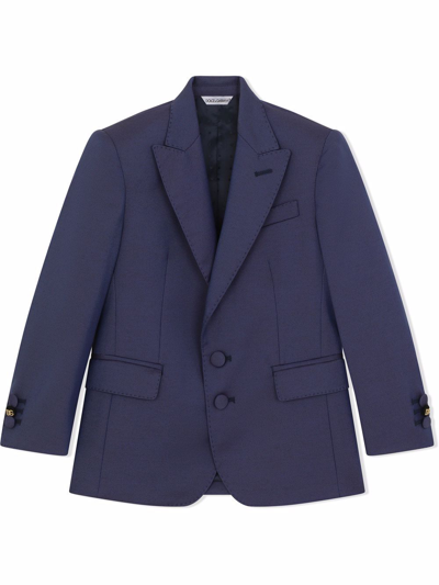 Dolce & Gabbana Kids Single-breasted Blazer In Blue