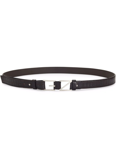 Giuseppe Zanotti Gz Block Leather Belt In Black