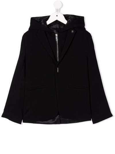 Givenchy Kids' Half Zip Jacket Boy By .hood, Front Zip Closure, Long Sleeves And Straight Hem. In Nero