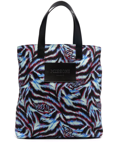 Missoni Animal-print Tote Bag In Black