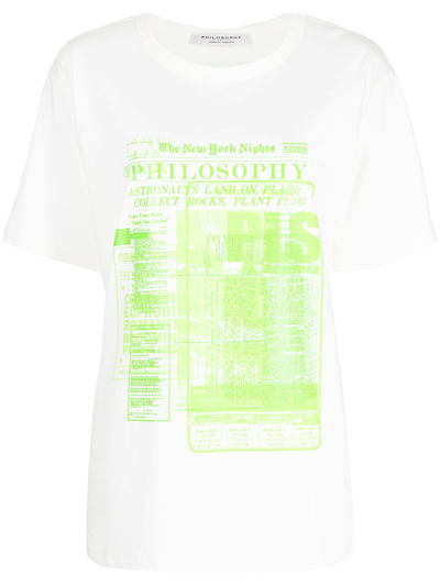 Philosophy Di Lorenzo Serafini Graphic Logo-print Cotton T-shirt In White
