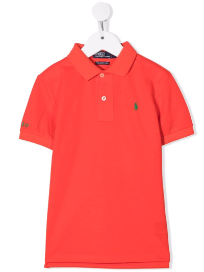 Ralph Lauren Kids' Embroidered Logo Polo Shirt In Red