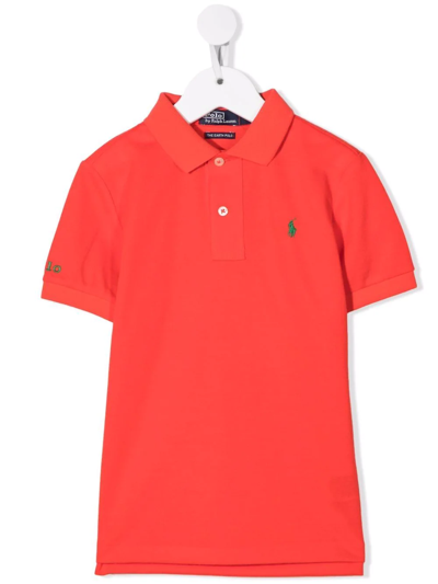 Polo Ralph Lauren Kids' Embroidered Logo Polo Shirt In Red
