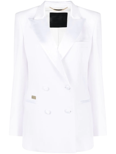 Philipp Plein Box-fit Blazer In White