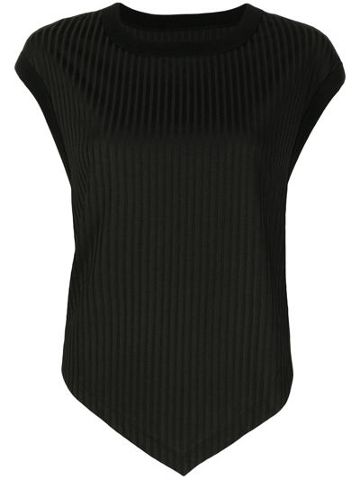 Rta Pleated Poncho T-shirt In Black
