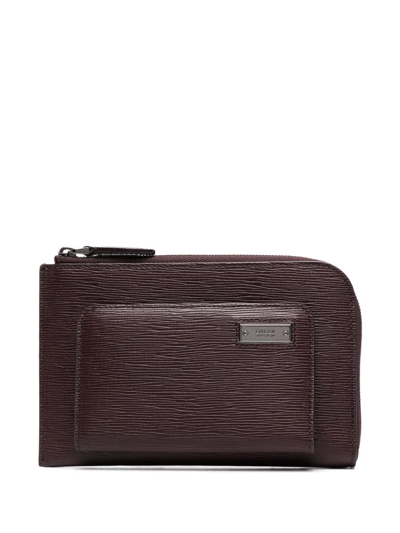 Bally Textured Leather Wallet In Purple