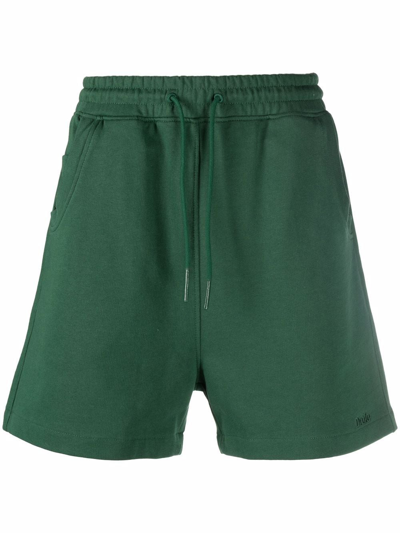 Drôle De Monsieur Drawstring Cotton Track Shorts In Green