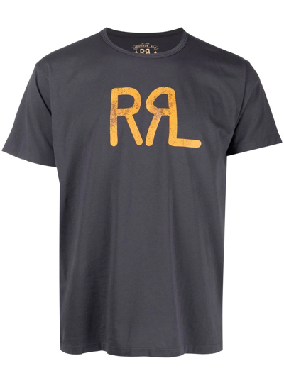 Rrl Logo-print Short-sleeve T-shirt In Blue