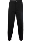 ARMANI EXCHANGE TAPERED STRETCH-COTTON TROUSERS
