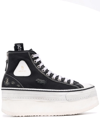 R13 Platform High Top Sneaker In Black