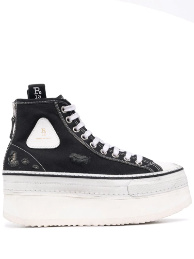 R13 PLATFORM HIGH-TOP SNEAKERS