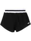 Msgm Logo-print Track Shorts In Black