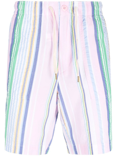 Polo Ralph Lauren 条纹休闲短裤 In Pink