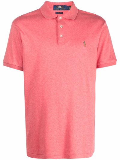 Polo Ralph Lauren Embroidered-logo Short-sleeved Polo Shirt In Rot