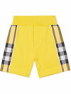 BURBERRY CHECK PANEL RELAXED SHORTS