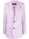 Dsquared2 Notched-lapel Single-breasted Blazer In Purple